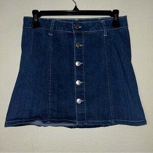 Celebrity Pink Denim Button-Front Mini Skirt